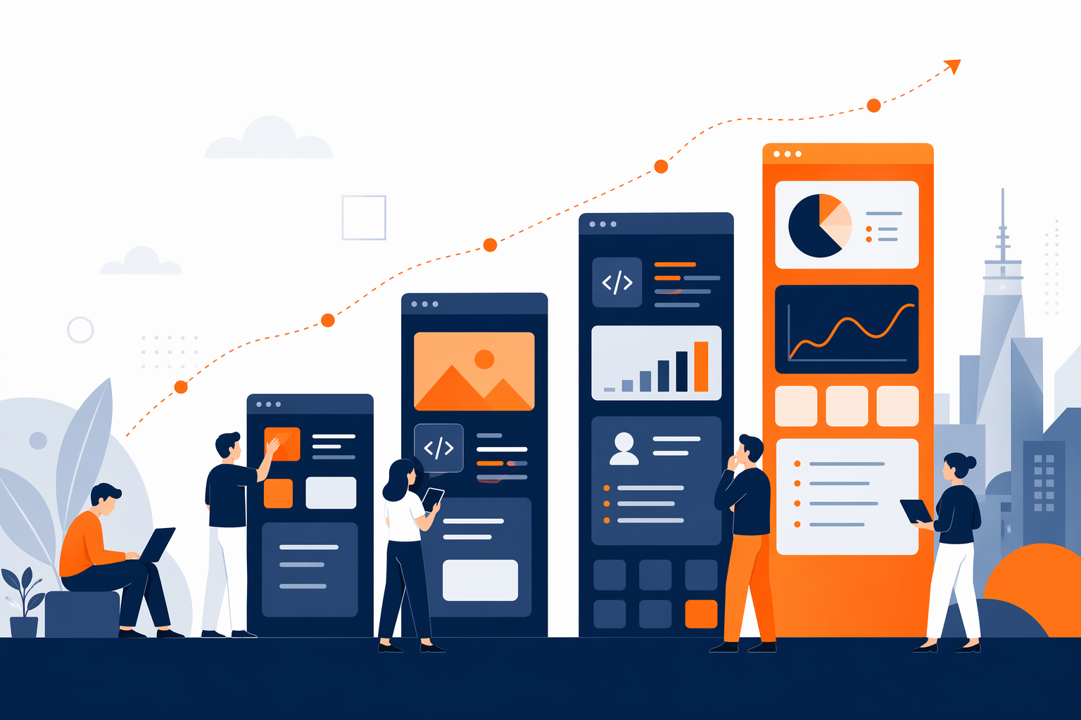 フロントエンド職域別年収レンジのイメージ