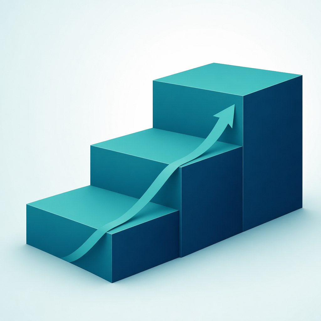 ジュニア・ミドル・シニア・スタッフ級のキャリア階層と年収レンジを示した概念図